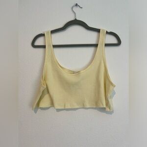 TNA yellow ribbed‎ mini crop top